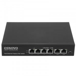SW-20600/A(80W) Passive PoE коммутатор Fast Ethernet на 6 портов.