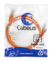 Cabeus PC-UTP-RJ45-Cat.5e-1m-OR Патч-корд U/UTP, категория 5е, 2xRJ45/8p8c, неэкранированный, оранжевый, PVC, 1м Cabeus PC-UTP-RJ45-Cat.5e-1m-OR Патч-корд U/UTP, категория 5е, 2xRJ45/8p8c, неэкранированный, оранжевый, PVC, 1м