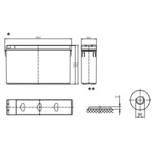 EXPERT+ Аккумулятор FTE 12-180 (12 В 180 Ач,Резьба под болт М8)