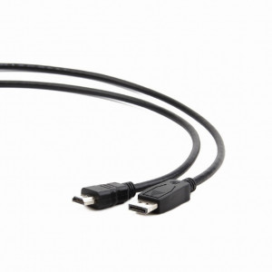 Bion Кабель DisplayPort - HDMI, 20M/19M, однонаправленный конвертор сигнала с DisplayPort в HDMI, 1м, черный [BXP-CC-DP-HDMI-010]
