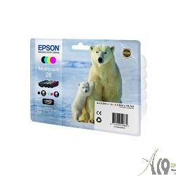 EPSON C13T26164010  Картридж для Epson Expression Premium XP-600, 605, 700, 800, Набор из 4 Цветов, 26 4clr Pig BK, CY, MA, YE (cons ink)
