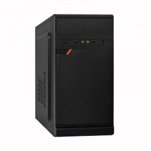 Exegate EX299184RUS Корпус Minitower ExeGate BAA-106-UNS450 (mATX, БП UNS450 с вент. 12см, 2*USB, аудио, черный)