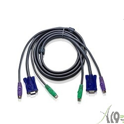 ATEN 2L-1001P/C кабель/шнур, монитор+клавиатура+мышь CABLE HD15M/MD6M/MD6M-HD15F/M, 1.8M