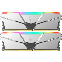 Модуль памяти DDR4 Netac Shadow RGB 16GB (2x8GB) 3200MHz CL16 1.35V / NTSRD4P32DP-16SC / Silver / with radiator