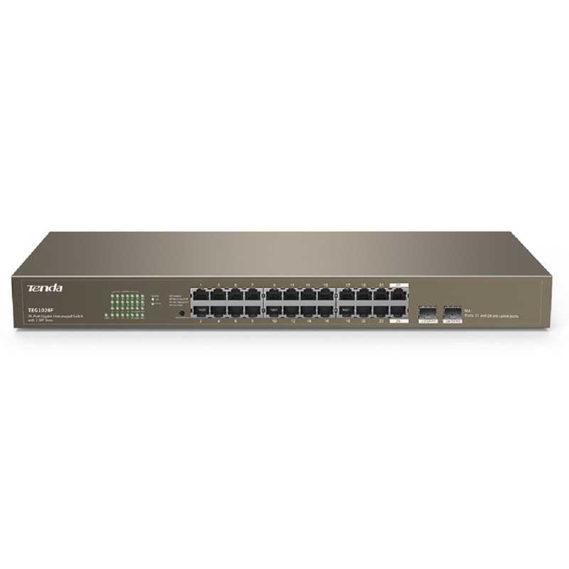 TENDA TEG1024F Коммутатор в стойку 24-Ports 10/100/1000 Base-T + 2-Ports 1000 Base-X SFP