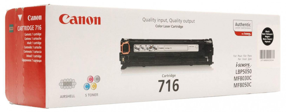 Canon Cartridge 716Bk 1980B002 Картридж для LBP-5050/5050N, Черный, 2300стр.