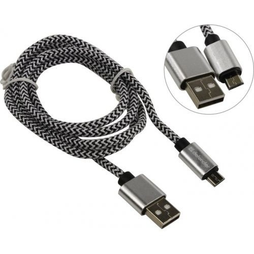 Defender USB кабель USB08-03T PRO USB2.0 Белый, AM-MicroBM, 1m, 2.1A (87803)