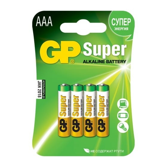 Батарея GP Super Alkaline 24A LR03 AAA (4шт)