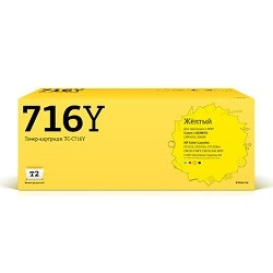 T2 Cartridge 716 Картридж T2 (TC-C716Y) для Canon i-SENSYS LBP5050/HP CLJ CP1215/CP1515n (1400 стр.) Желтый, с чипом