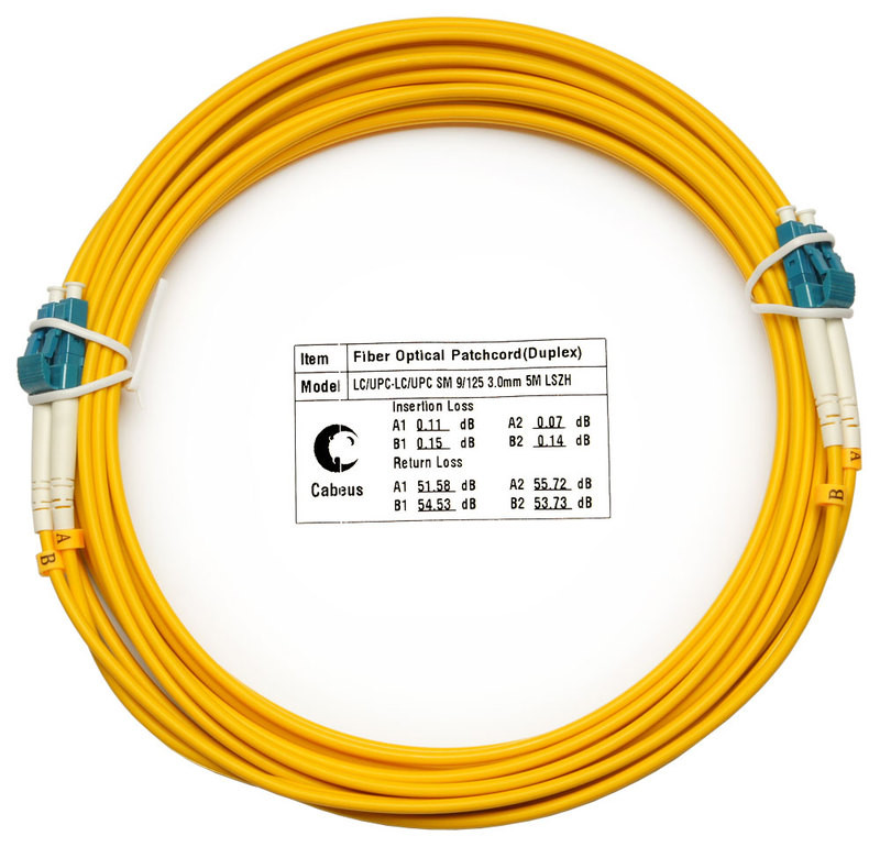 Cabeus FOP(d)-9-LC-LC-5m Шнур оптический duplex LC-LC 9/125 sm 5м LSZH