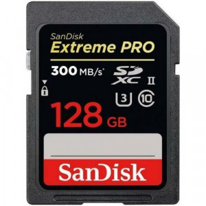 Флеш карта SD 128GB SanDisk SDXC Class 10 V90 UHS-II U3 Extreme Pro, 300MB/s
