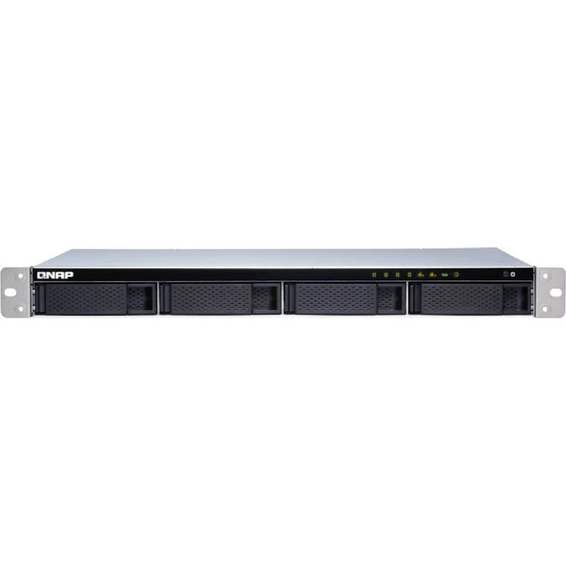 QNAP TS-431XeU-8G Сетевое хранилище, 4 отсека для HDD, 10 GbE SFP+, стоечное исполнение, 1 блока питания. ARM Cortex-A15 Annapurna Labs AL-314 1,7 ГГц, 8 ГБ. Направляющие в комплект поставки не входят