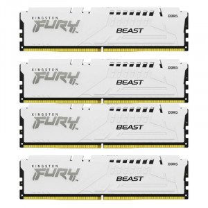 Комплект модулей памяти Kingston 128GB DDR5 5200MHz DIMM FURY Beast White (4х32gb), CL40 