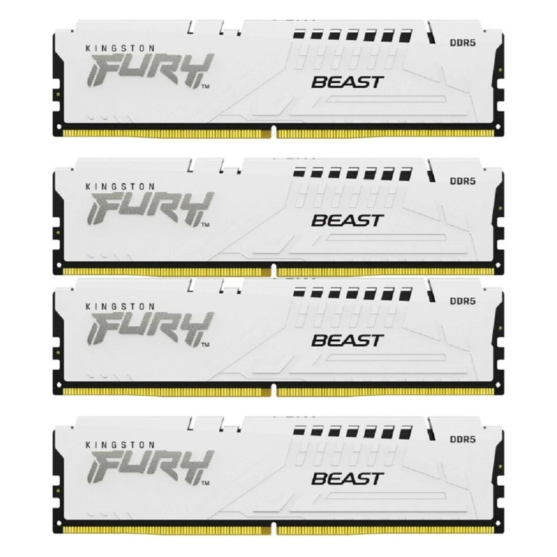 Комплект модулей памяти Kingston 128GB DDR5 5200MHz DIMM FURY Beast White (4х32gb), CL40 