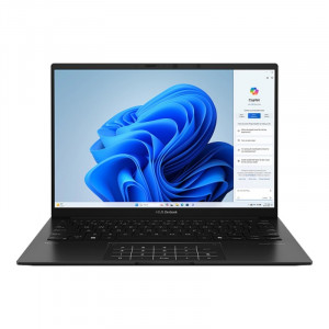 ASUS ZenBook 14 OLED UM3406HA-QD119 [90NB1271-M007D0] Black 14" {OLED Ryzen 7 8840HS/16384Mb/1024SSDGb/AMD Radeon/DOS + NumberPad; алюм корп; чехол; USB-RJ45}