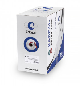 Cabeus UTP-4P-Cat.5e-SOLID-LSZH-RD Кабель витая пара UTP (U/UTP), категория 5e, 4 пары (24 AWG), одножильный, красный, LSZH, нг(А)-HF, (305 м)