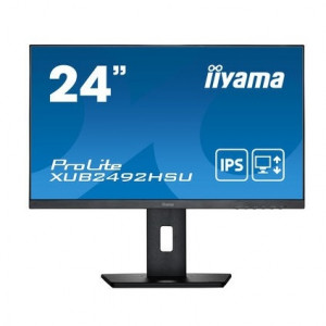 LCD IIYAMA 23.8" XUB2492HSU-B5 черный {IPS 1920x1080 75Hz 4ms 178/178 250cd 1000:1 8bit(6bit+FRC) D-Sub HDMI2.0 DisplayPort1.2 2xUSB2.0 2x2W Pivot VESA}