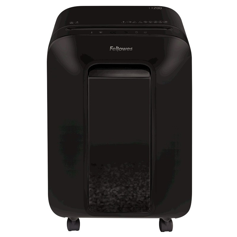 Fellowes Шредер PowerShred LX200 FS-55022(01), черный {DIN P-4, 4х12 мм, 12 лст., 22 лтр., Jam Proof™, SafeSens}