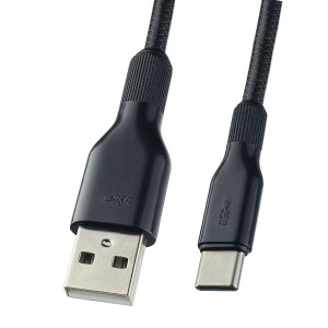PERFEO Кабель USB2.0 A вилка - USB Type-C вилка, силикон, черный, длина 1 м. (U4907) 