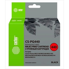 Картридж струйный Cactus CS-PG440 CS-PG440 PG-440 черный (180стр.) для Canon PIXMA MG2140/MG3140