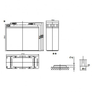 EXPERT+ Аккумулятор FTE 12-50 (12 В 50 Ач,Резьба под болт М6)