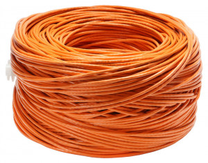 Cabeus UTP-4P-Cat.5e-SOLID-LSZH Кабель витая пара UTP (U/UTP), категория 5e, 4 пары (24 AWG), одножильный, оранжевый, LSZH, нг(А)-HF