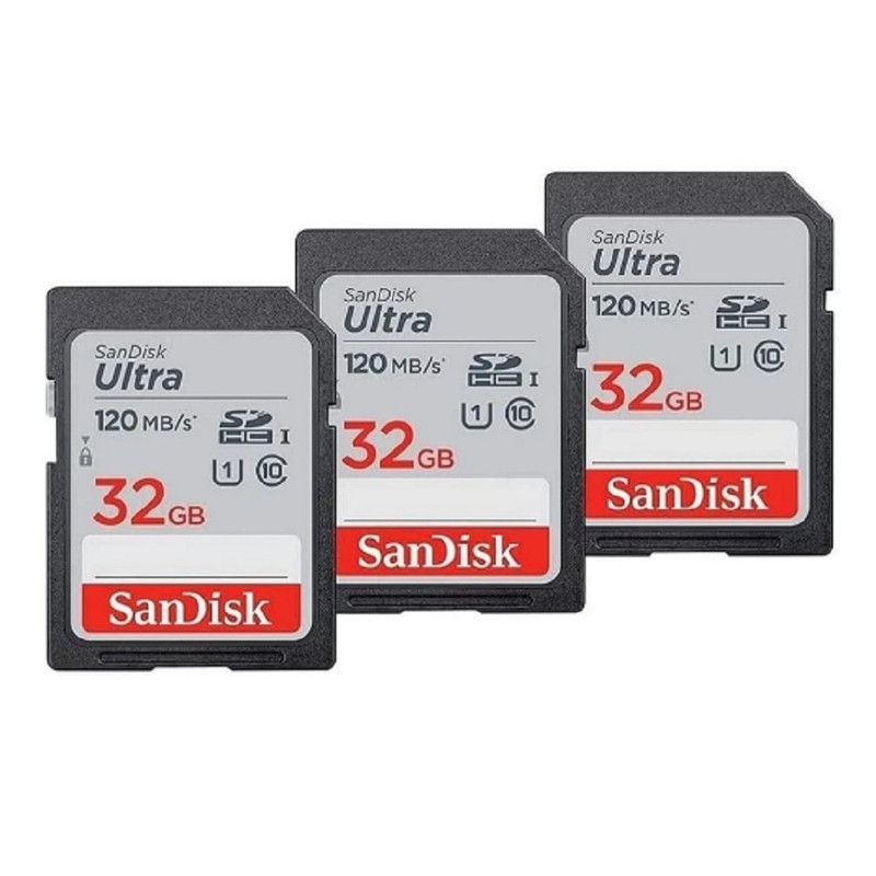 SanDisk Ultra Flash SDHC memory card 32GB 3pcs/pack - Black