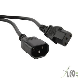 Hyperline PWC-IEC13-IEC14-3.0-BK Кабель питания монитор-компьютер IEC 320 C13 - IEC 320 C14 (3x0.75), 3 м