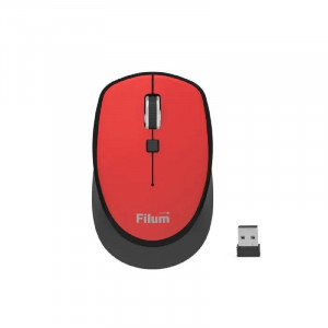 Мышь Wireless Filum FL-MW10-RD оптическая 2.4 ГГц USB 4 кл., DPI: 800/1200/1600, питание АА 1 шт., красная, Windows XP/Vista/7/8/10, MacOS