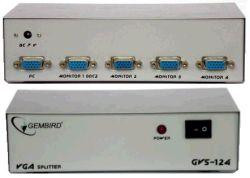 GVS124  Разветвитель сигнала VGA на 4 монитора (Gembird/Cablexpert) 