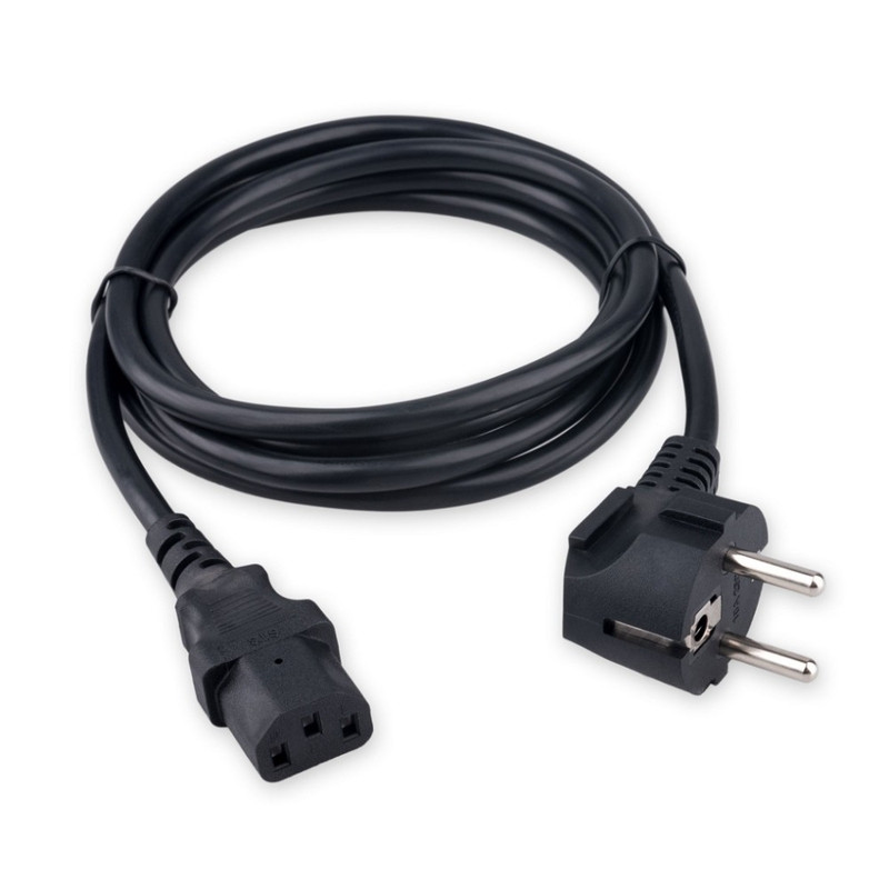 Гарнизон Кабель питания Schuko-C13, 3x1.0мм2, 16A, CCA, с заземлением, 1.8м, черный, пакет (GPC-186-1-1.8M)