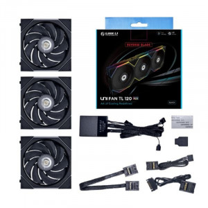 Lian Li G99.12RTL3B.R0 Комплект вентиляторов (3шт.) UNI FAN TL LED 120 Reverse Black /12RTL3B/ 120х124х28мм (PWM, ARGB, 200-2600 об/мин, 33dBa) 