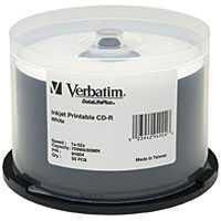Verbatim  Диски CD-R 25 шт.   Printable InkJet, 52-x 700Mb, Cake Box (43439)