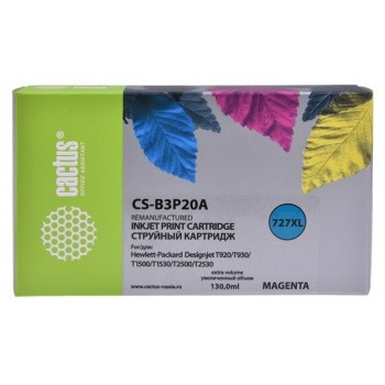 CACTUS B3P20A  Картридж №727 для HP DJ T920/T1500/T2530, пурпурный (130мл)