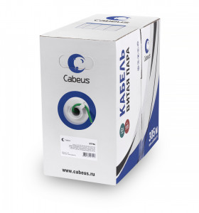 Cabeus UTP-4P-Cat.5e-SOLID-LSZH-GN Кабель витая пара UTP (U/UTP), категория 5e, 4 пары (24 AWG), одножильный, зеленый, LSZH, нг(А)-HF (305 м)
