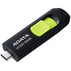 Флешка USB (Type-C) A-Data UC300 64ГБ, USB3.2, черный и зеленый [acho-uc300-64g-rbk/gn]