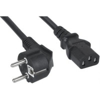 Кабель питания Filum FL-PC-SH90/C13-C2-1.8-BK ПВС-АП 3x1.5 CEE 7/7(Schuko) угловая - C13, 220/250В, 10А, чёрный, 1.8м (1005446)