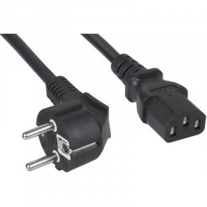 Кабель питания Filum FL-PC-SH90/C13-C2-1.8-BK ПВС-АП 3x1.5 CEE 7/7(Schuko) угловая - C13, 220/250В, 10А, чёрный, 1.8м (1005446)