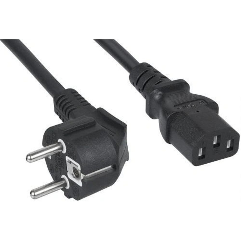 Кабель питания Filum FL-PC-SH90/C13-C2-1.8-BK ПВС-АП 3x1.5 CEE 7/7(Schuko) угловая - C13, 220/250В, 10А, чёрный, 1.8м (1005446)