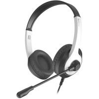 Наушники с микрофоном A4Tech Fstyler FH100U белый/черный 2м накладные USB оголовье (FH100U (PANDA)) Наушники с микрофоном A4Tech Fstyler FH100U белый/черный 2м накладные USB оголовье (FH100U (PANDA))