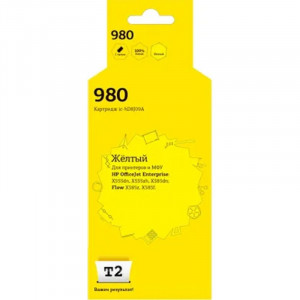                 IC-HD8J09A Картридж T2 №980 для HP OfficeJet Enterprise X555dn/X555xh/X585dn/Flow X585z/X585f (6600 стр.), желтый, с чипом