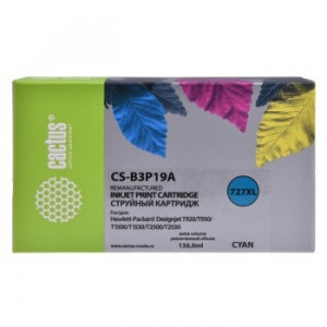 CACTUS B3P19A  Картридж №727 для HP DJ T920/T1500/T2530, голубой (130мл)
