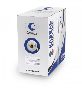 Cabeus UTP-4P-Cat.5e-SOLID-LSZH-YL Кабель витая пара UTP (U/UTP), категория 5e, 4 пары (24 AWG), одножильный, желтый, LSZH, нг(А)-HF, (305 м)