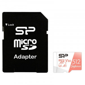 Флеш карта microSDXC 512GB Silicon Power SP512GBSTXDV3V20SP Superior V30 + adapter