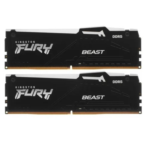 DDR 5 DIMM 32Gb PC44800, 5600Mhz, Kingston FURY Beast Black RGB CL40 (Kit of 2) (KF556C40BBAK2-32) (retail)