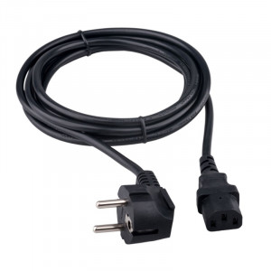 Гарнизон Кабель питания Schuko-C13, 3x0.75мм2, 10А, CCA, с заземлением, 3м, черный, пакет (GPC-186-0.75-3M)