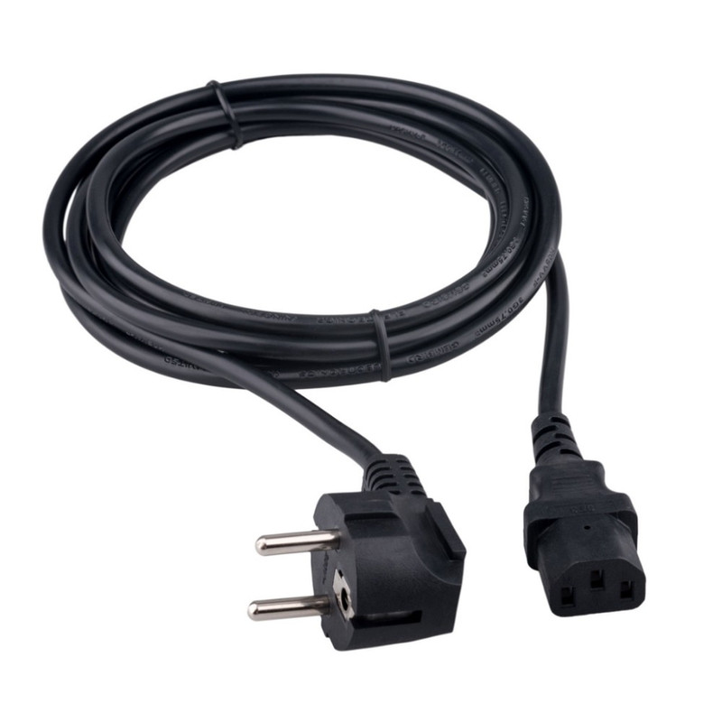 Гарнизон Кабель питания Schuko-C13, 3x0.75мм2, 10А, CCA, с заземлением, 3м, черный, пакет (GPC-186-0.75-3M)