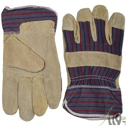 Перчатки STAYER "MASTER" рабочие комбинированные кожаные из спилка с тиснением, XL [1131-XL]