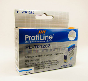 T1282 (C13T12824011 / C13T12824010) Cyan Картридж для принтеров Epson S22/SX125/SX130/SX420W/SX425W/Office BX305F/BX305FW пигмент ProfiLine (PL-1282) струйный