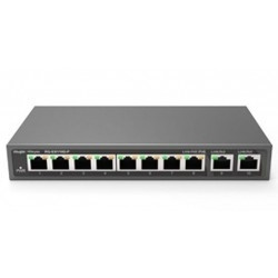 Ruiji Reyee RG-ES110D-P 8-Port 100Mbps + 2 Uplink Port 1000Mbps, 8 of the ports support PoE/PoE+ power supply. Max PoE power budget is 110W, unmanaged switch, desktop